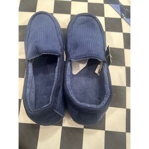 Goldtoe Mens Blue Corduroy Moccasin Slippers NWT Indoor Outdoor Slip On Shoes
